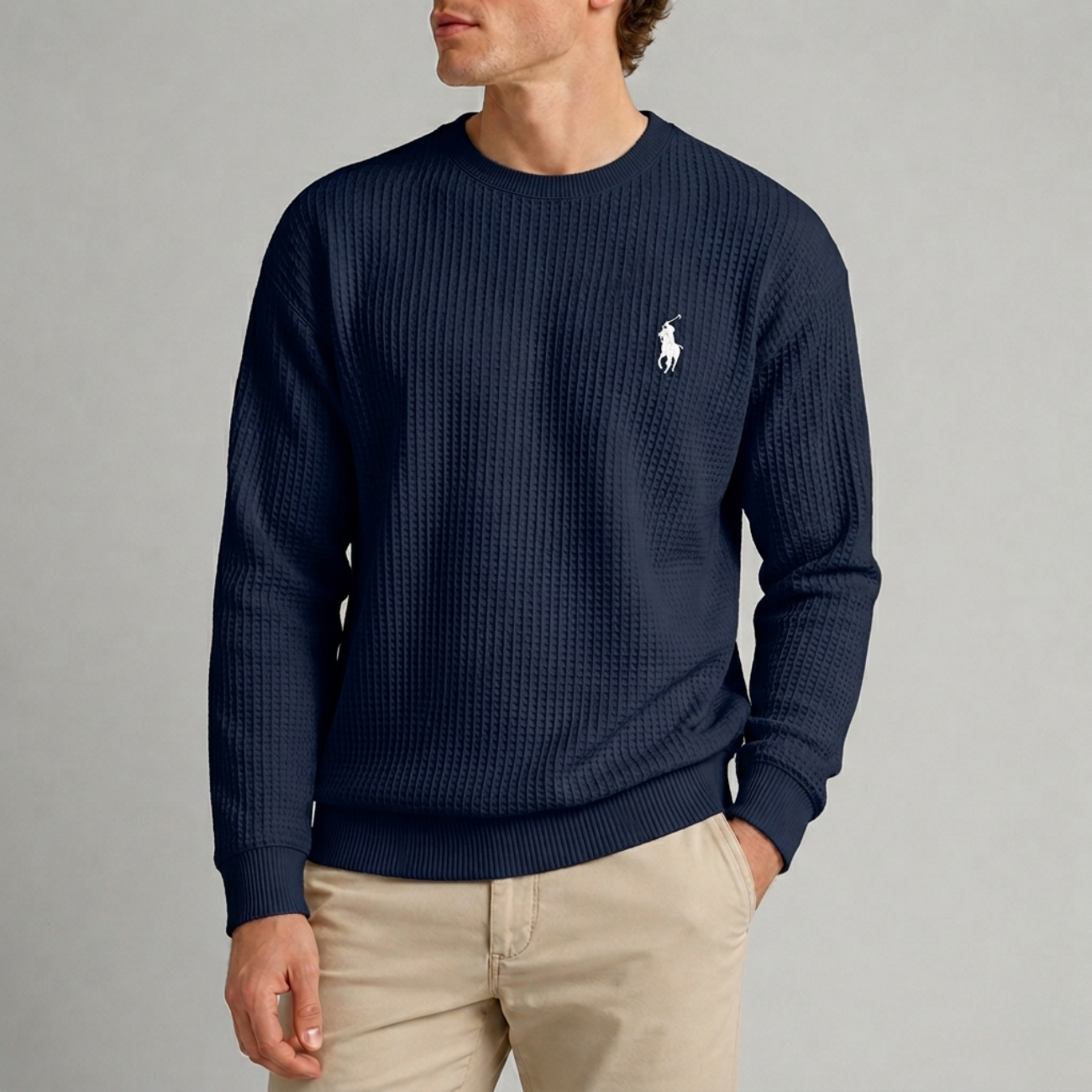 Waffle-Knit Crewneck - Clearance Sale
