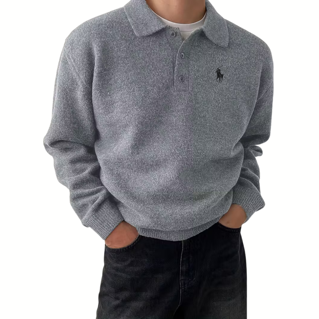 Klassischer Herren Strick-Polopullover