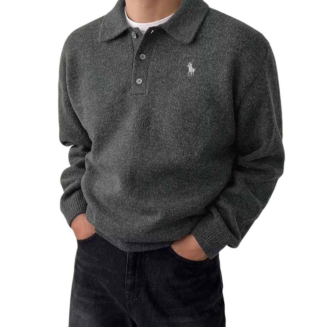 Klassischer Herren Strick-Polopullover