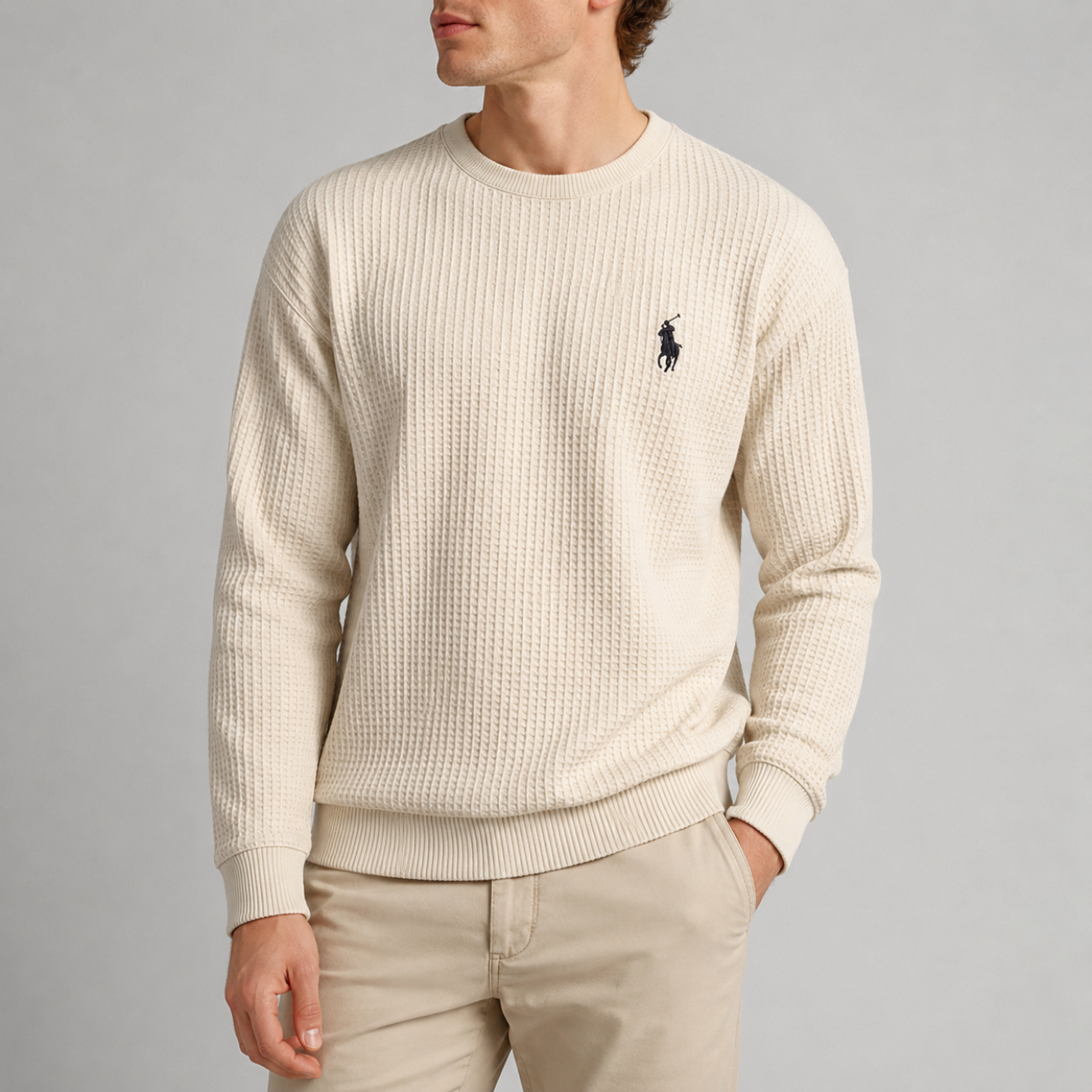 Waffle-Knit Crewneck - Clearance Sale