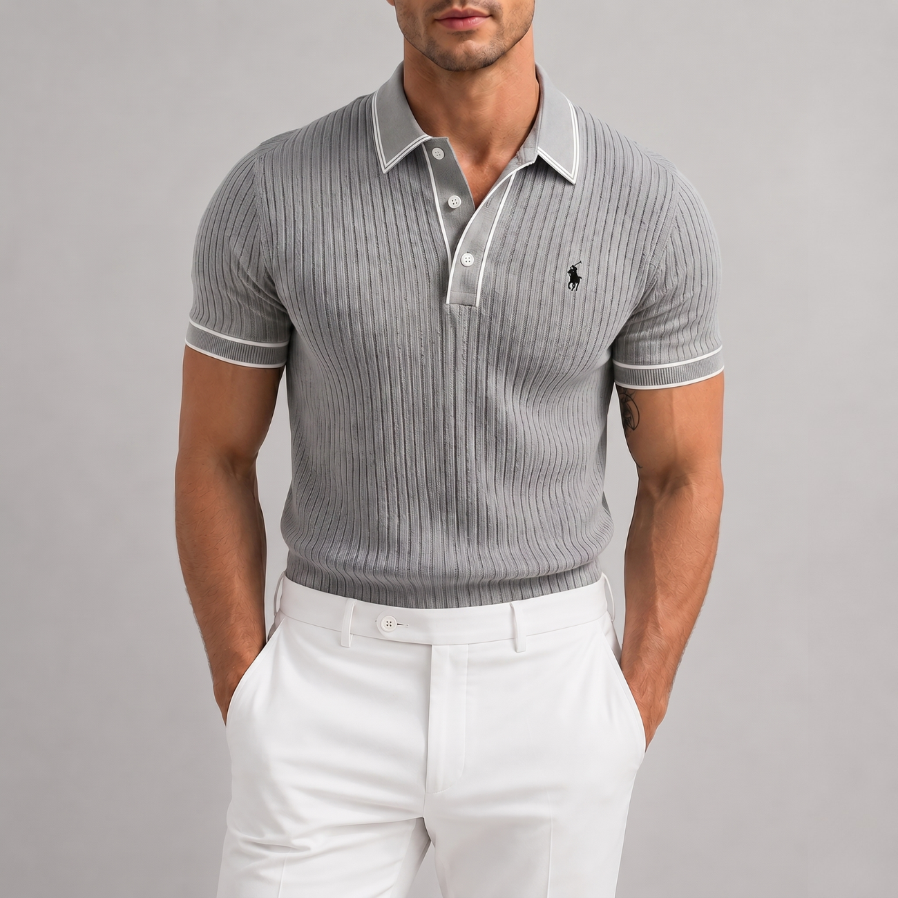 Premium Ribbed Polo Shirt für Herren