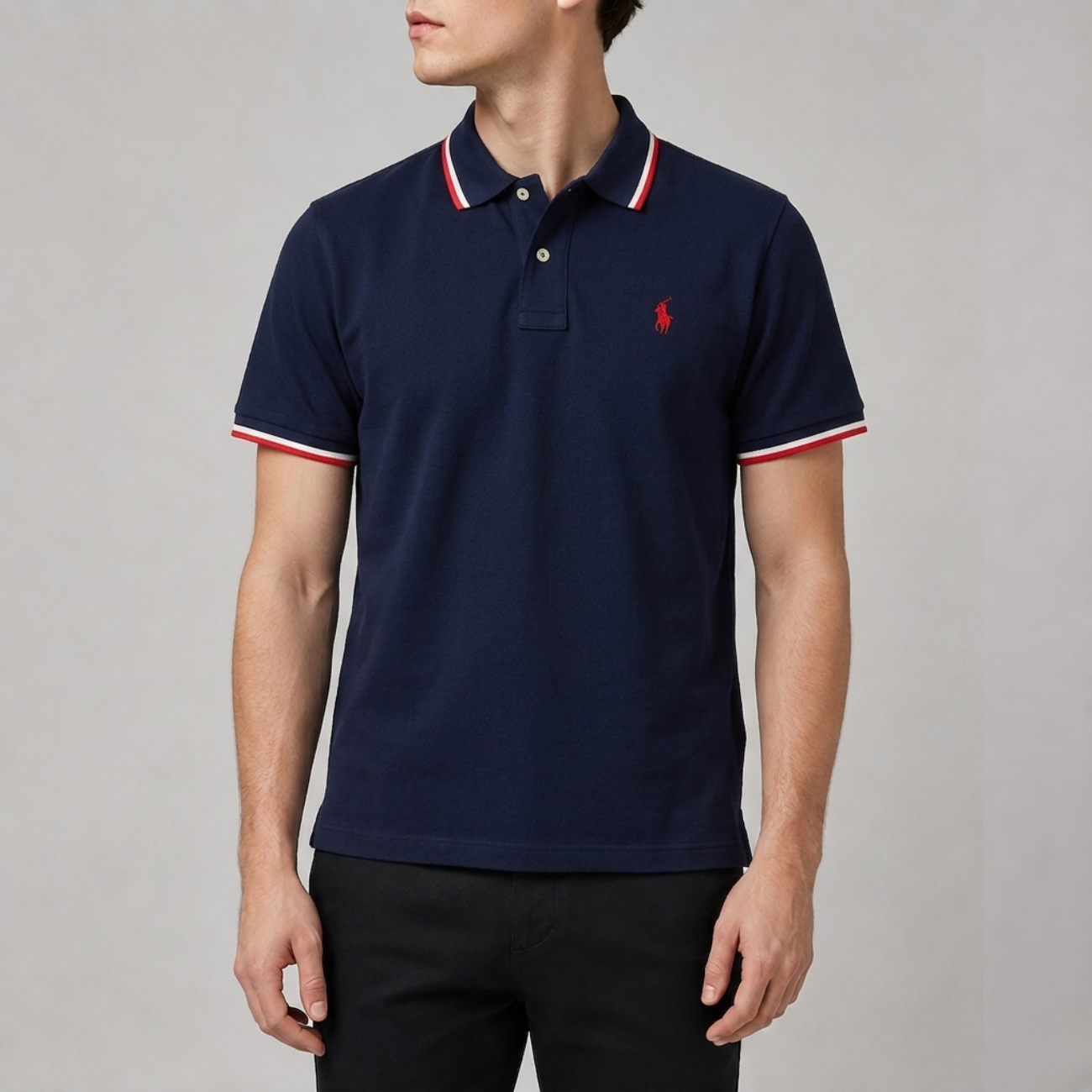 Breathable Tipped Polo Shirt - Clearance Sale
