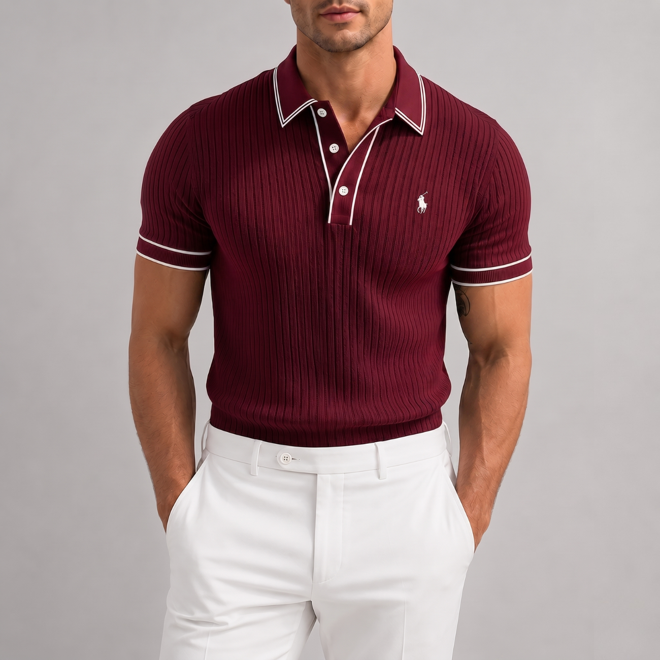 Premium Ribbed Polo Shirt für Herren