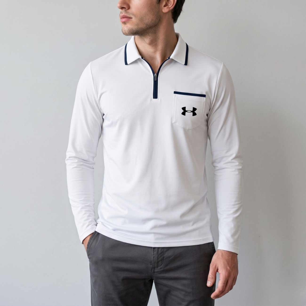 Quarter-Zip Full Sleeve Polo - Clearance Sale