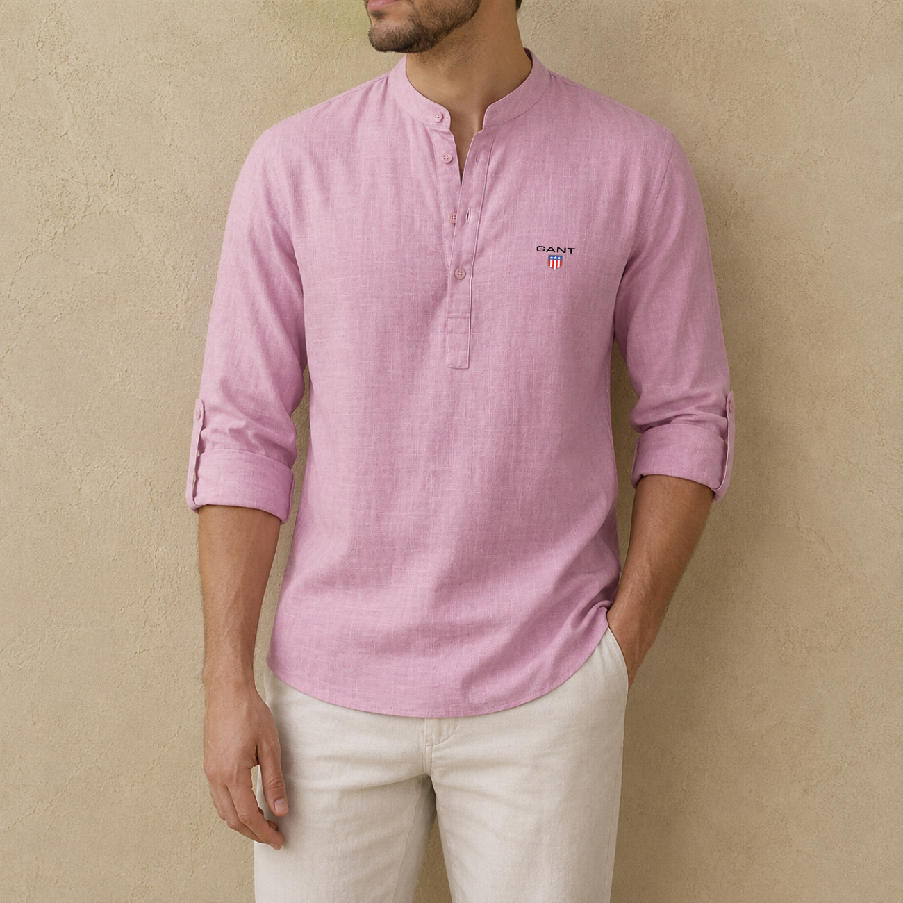 Linen Henley Shirt - Clearance Sale