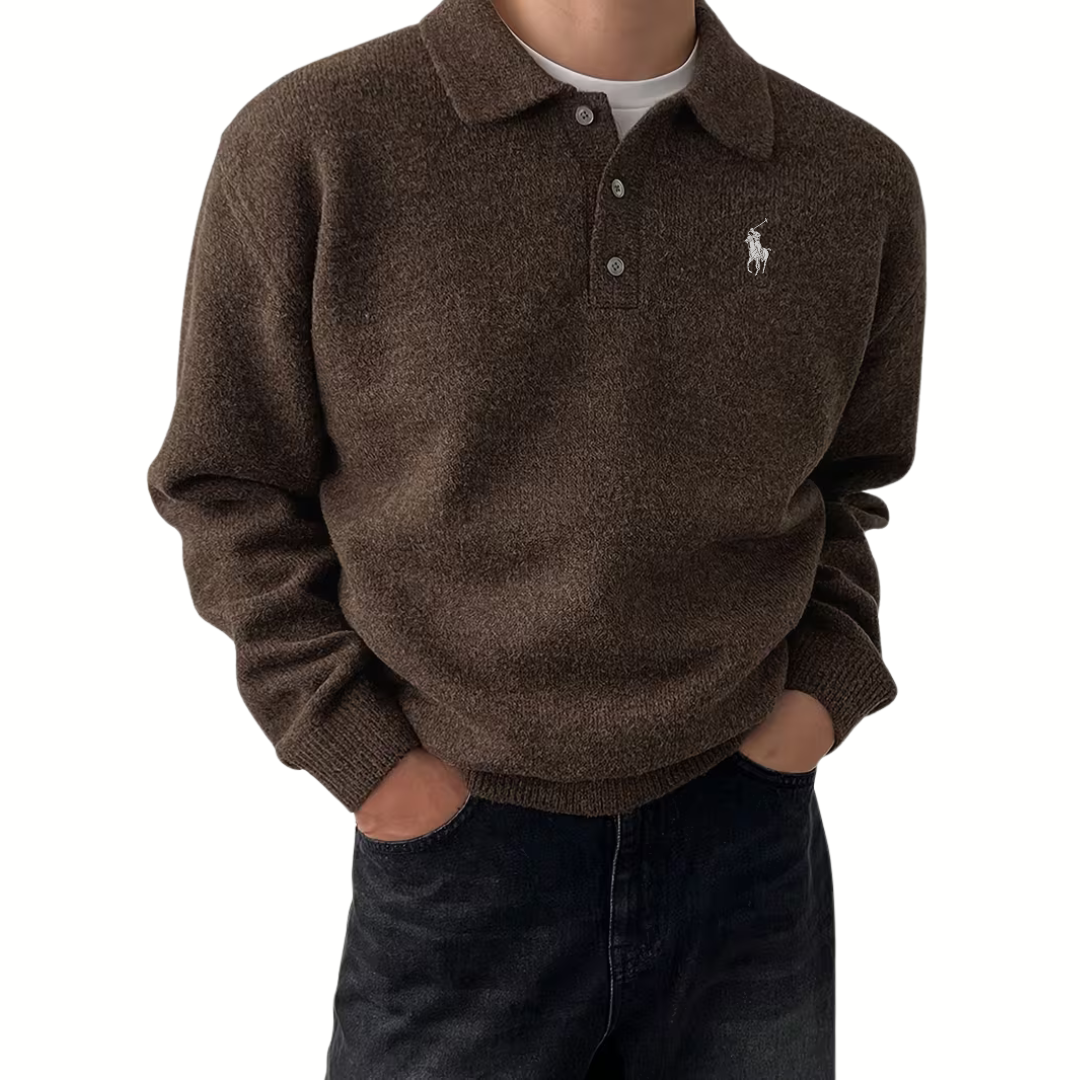 Klassischer Herren Strick-Polopullover
