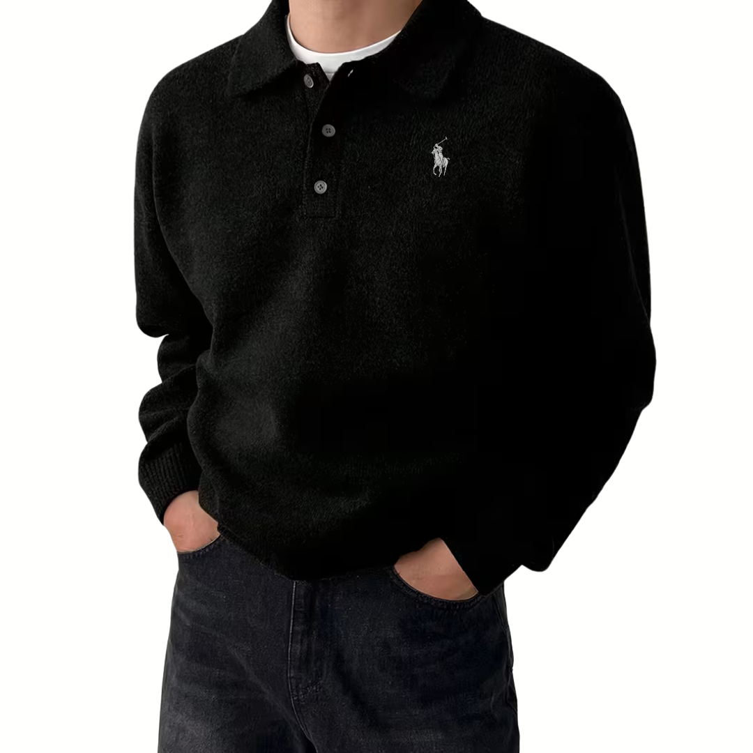Klassischer Herren Strick-Polopullover