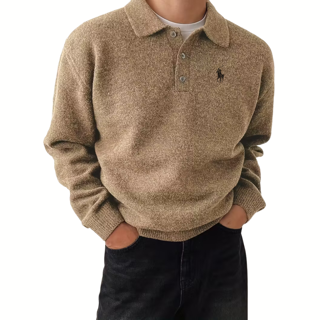 Klassischer Herren Strick-Polopullover