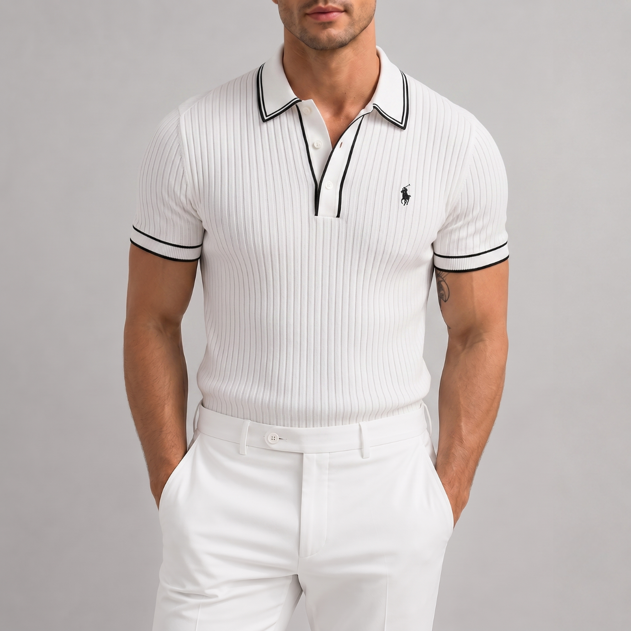 Premium Ribbed Polo Shirt für Herren