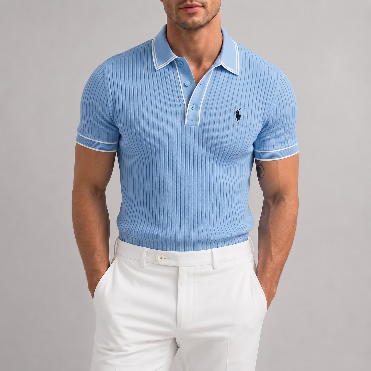 Premium Ribbed Polo Shirt für Herren