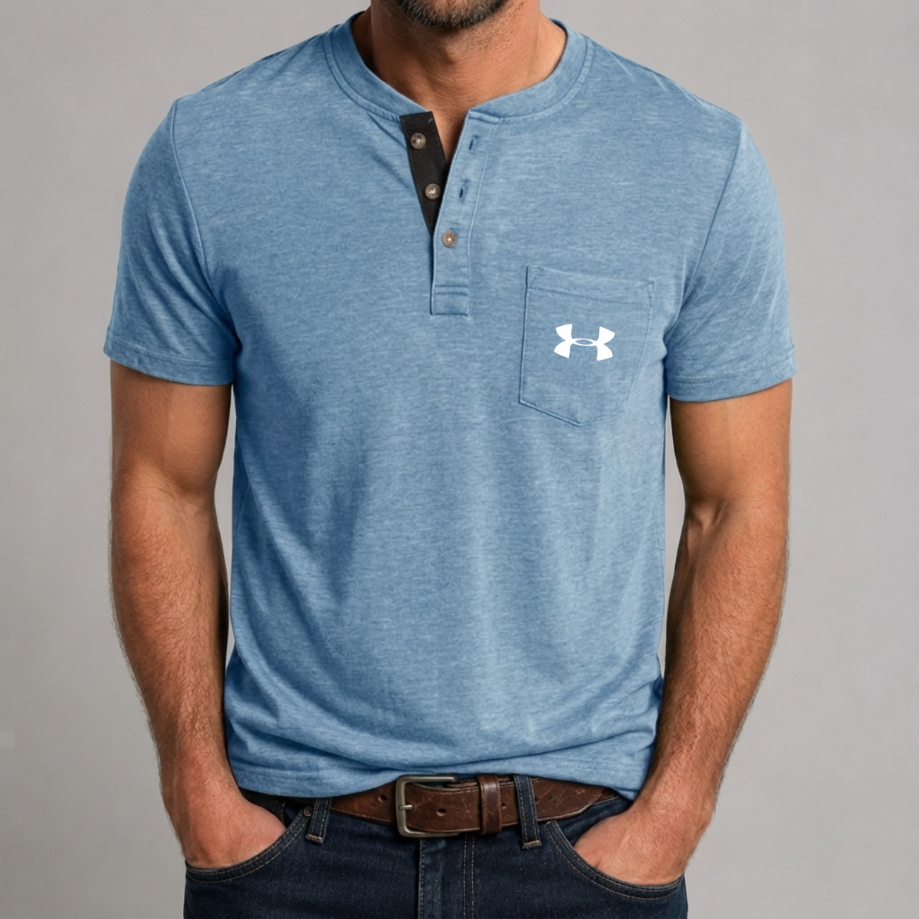 Premium Slub Knit Henley - Clearance Sale
